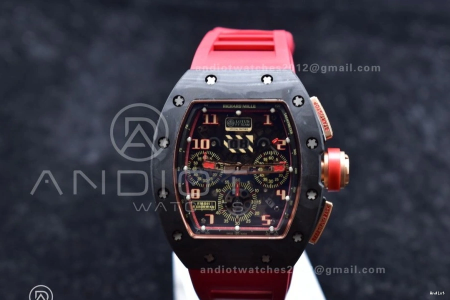 Best NTPT Rubber on Dial A7750 Chrono Edition Crystal V2 RM011 Strap Lotus KVF Red 1:1 1130